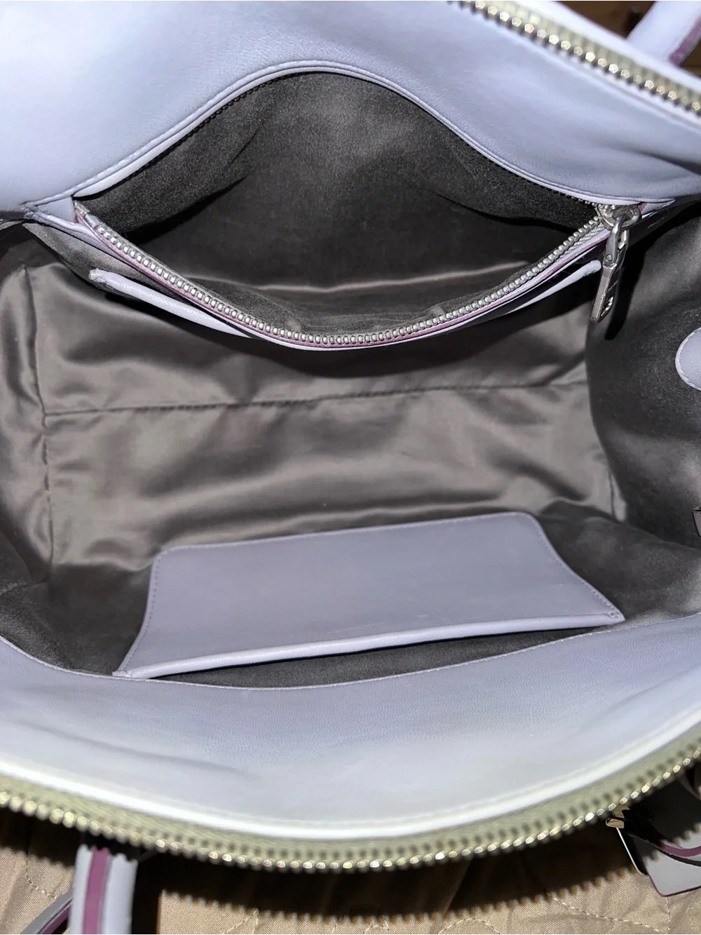 Miu Miu Lavender Matelassé Satchel with Detachable Strap